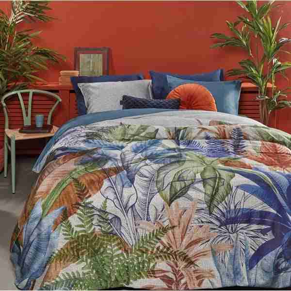 Jade Tropical Print Duvet Cover