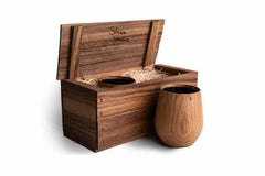 OAK WHISKEY TUMBLERS GIFT CRATE SET OF 4 BY STINSON STUDIO