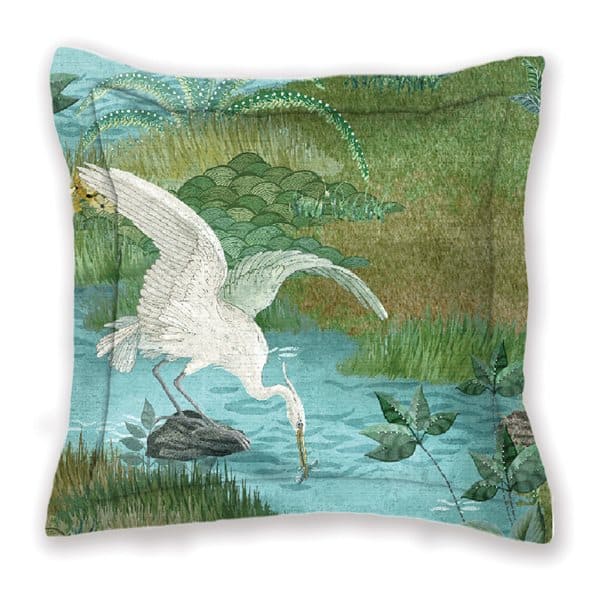 Paradise Japanese Landscape Cushion by JO AND ME