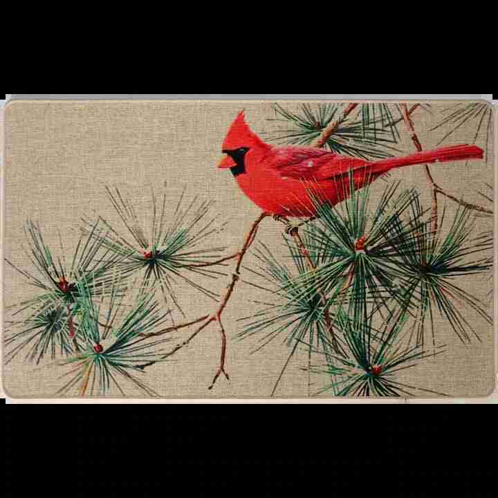 1.5x2.5 (45x75 cm) Poly Mat Cardinal on Branch