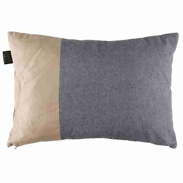 Reweave Blue And Natural Modern Oblong Decorative Pillow by JO AND ME