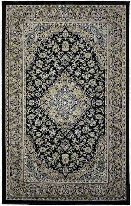 Art Silk Kirman Black Rug