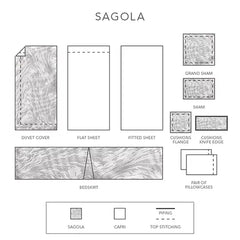 Sagola Grey Jacquard Bedding by St Geneve Fine Linen