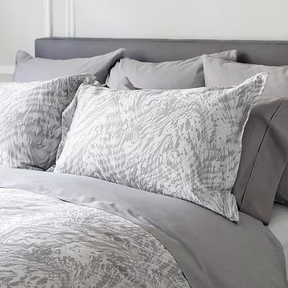 Sagola Dark Grey | Jacquard Bedding by St Geneve Fine Linen - Made In Canada