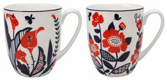 'Scandinavian Flowers' Mug Pair