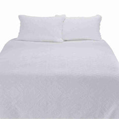 Stone Washed White Quilted Duvet Cover
