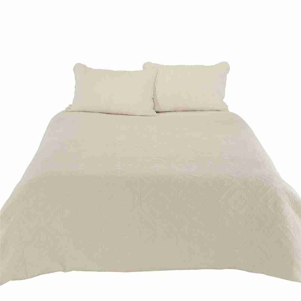 Stone Washed Natural Quilted Duvet Cover
