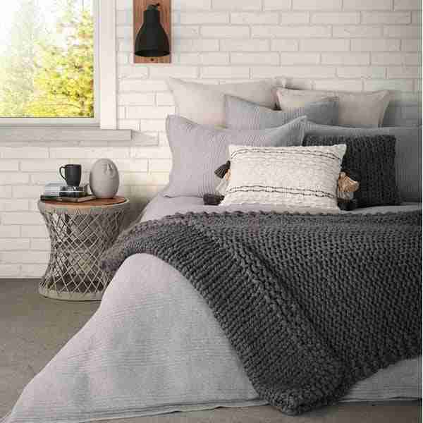 Suite Grey Quilted Cotton Duvet Cover