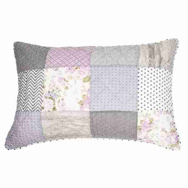 Th?oline lilac patchwork pillow sham