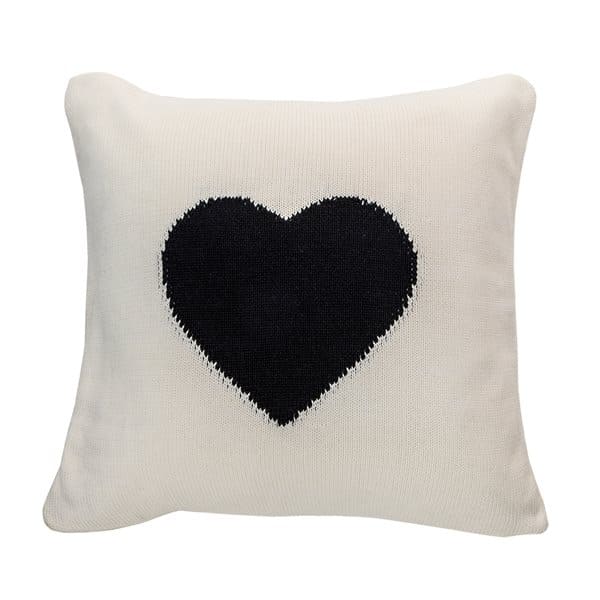 Amoroso Black Heart Decorative Pillow by BRUNELLI