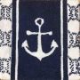 Anchor White & Blue Needlepoint Cushion