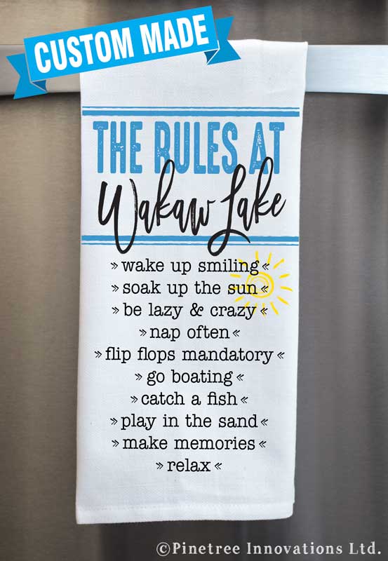 The Rules At The  Lake Tea Towel