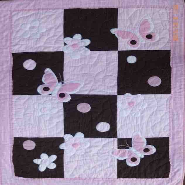 BROWN Butterfly Baby Quilt