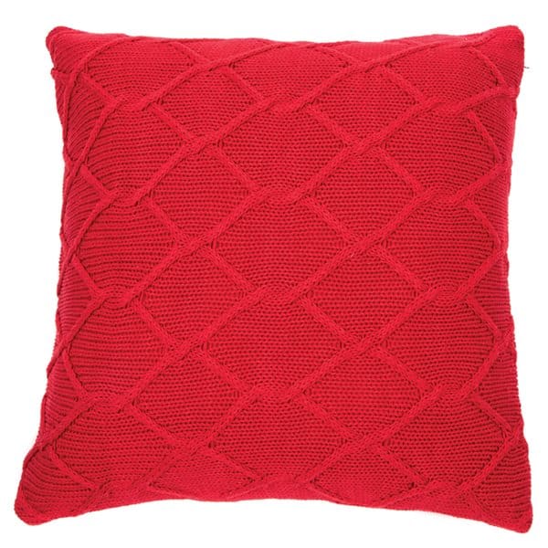 Carmin Knitted Red European Pillow by BRUNELLI