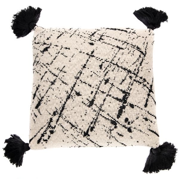 Chaplin Natural And Black Decorative Pillow by BRUNELLI