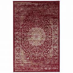 Art Silk Garland Faded Red Rug
