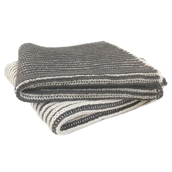 Janette Charcoal Striped Knitted Dish Cloths by BRUNELLI