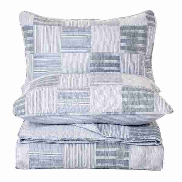 Marty Blue Striped Quilt