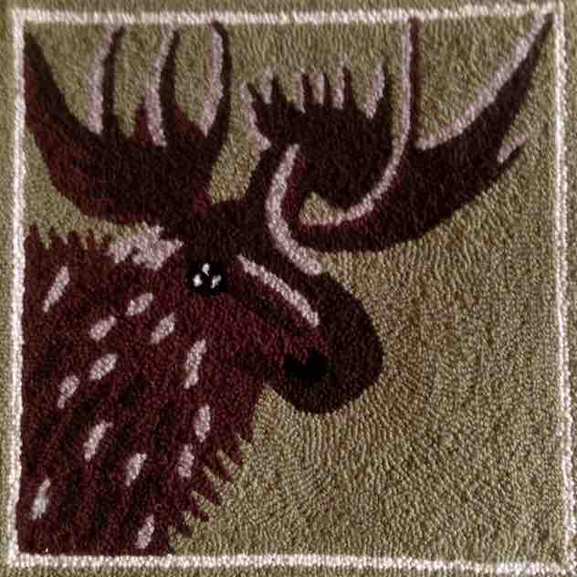 Moose Head Needlepoint Cushion