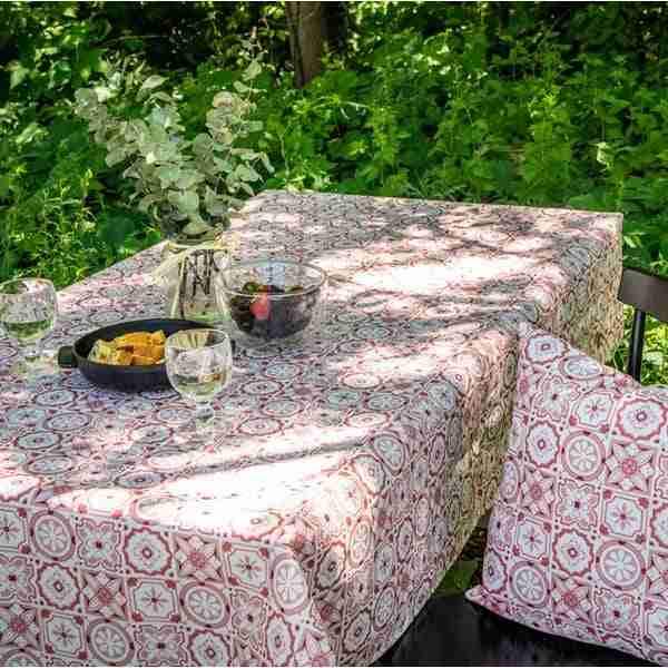 Mosaique Cherry Red Tablecloth