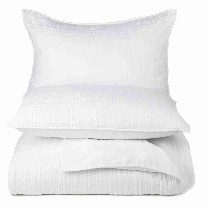 Newton White Quilted Duvet Cover