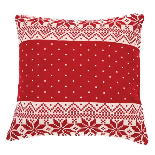 Poinsettia Red And Cream Decorative Pillow by BRUNELLI