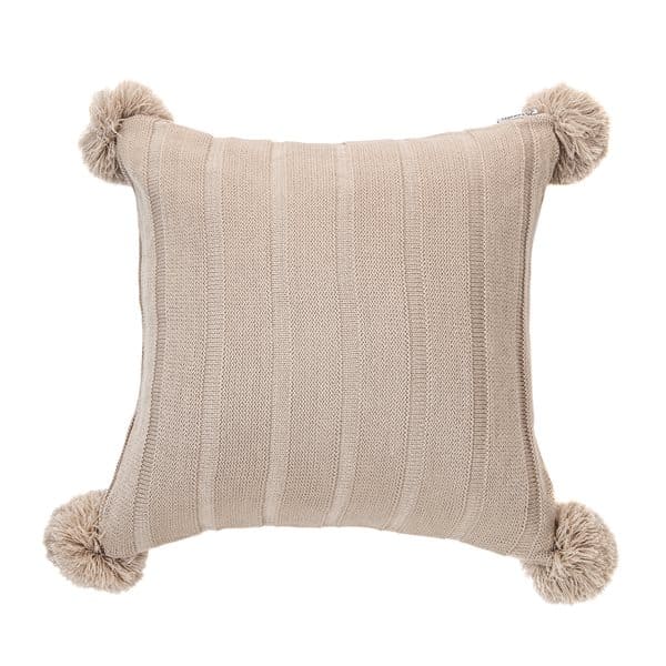 Ragu Knitted Taupe Decorative Pillow by BRUNELLI