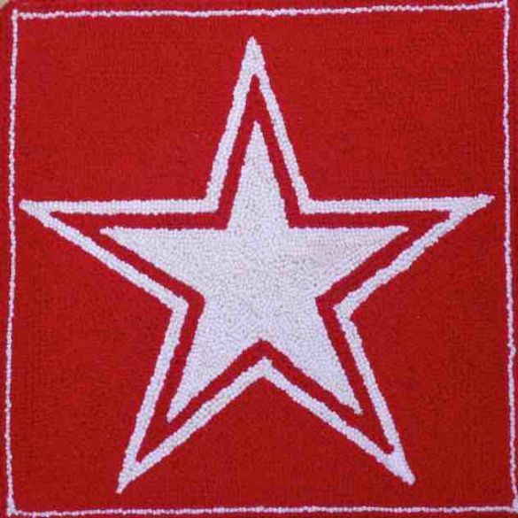 Red Star Needlepoint Cushion