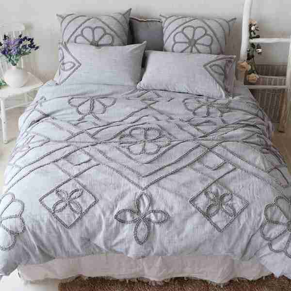 SIDONIE TUFTED GREY DUVET COVER