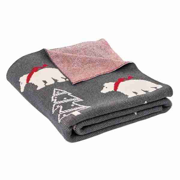 Ursus Polar Bear Charcoal Grey Throw by BRUNELLI