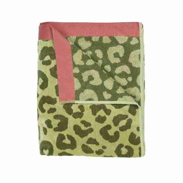 Wildcat Green Leopard Print Beach Towel by JO AND ME