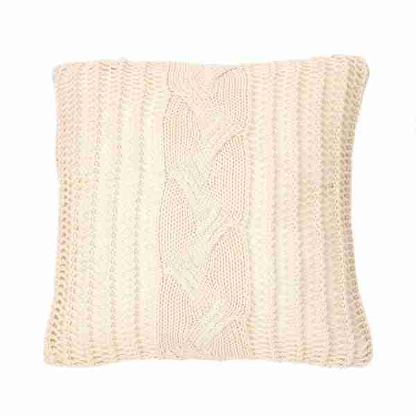 Zira Ivory Knitted Decorative Pillow by BRUNELLI
